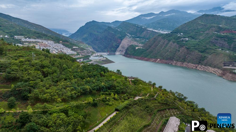View of Baihetan hydropower station in SW China