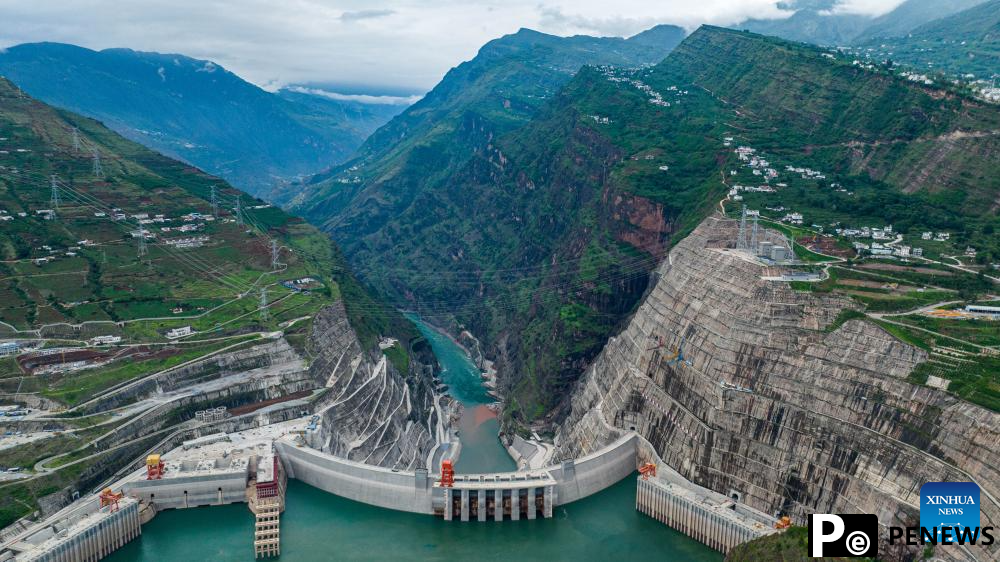 View of Baihetan hydropower station in SW China