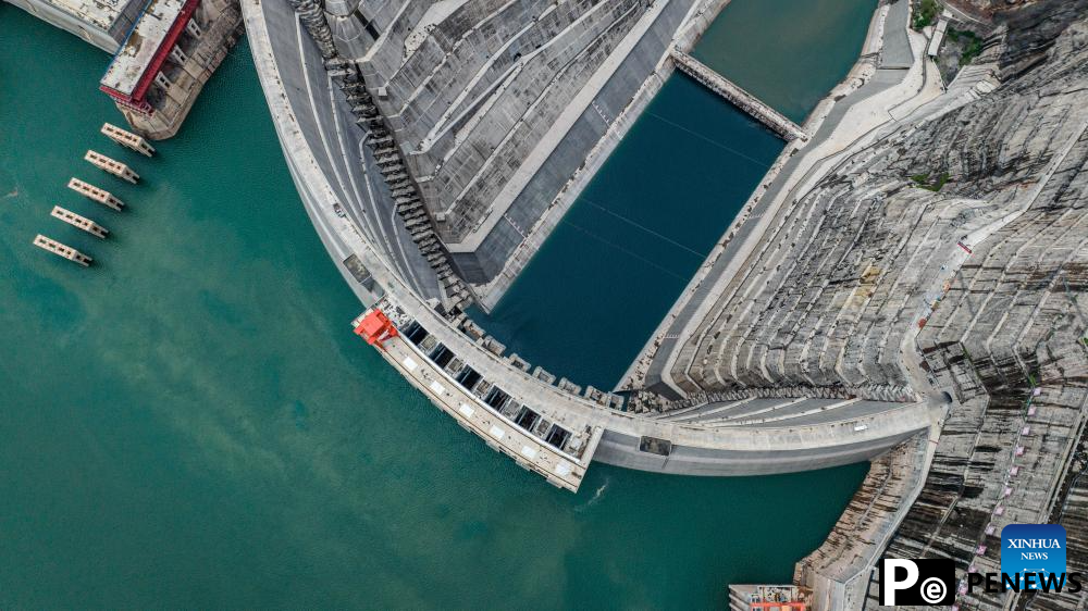 View of Baihetan hydropower station in SW China