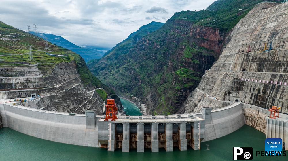 View of Baihetan hydropower station in SW China