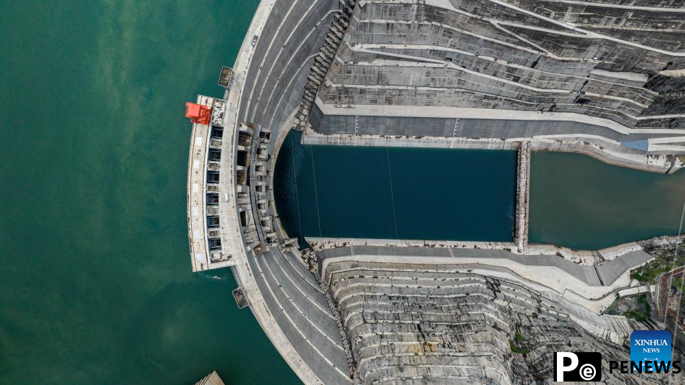 View of Baihetan hydropower station in SW China