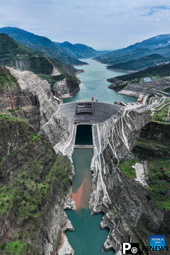 View of Baihetan hydropower station in SW China