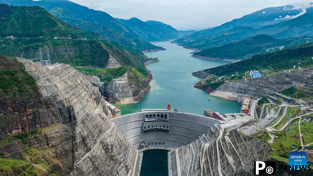 View of Baihetan hydropower station in SW China