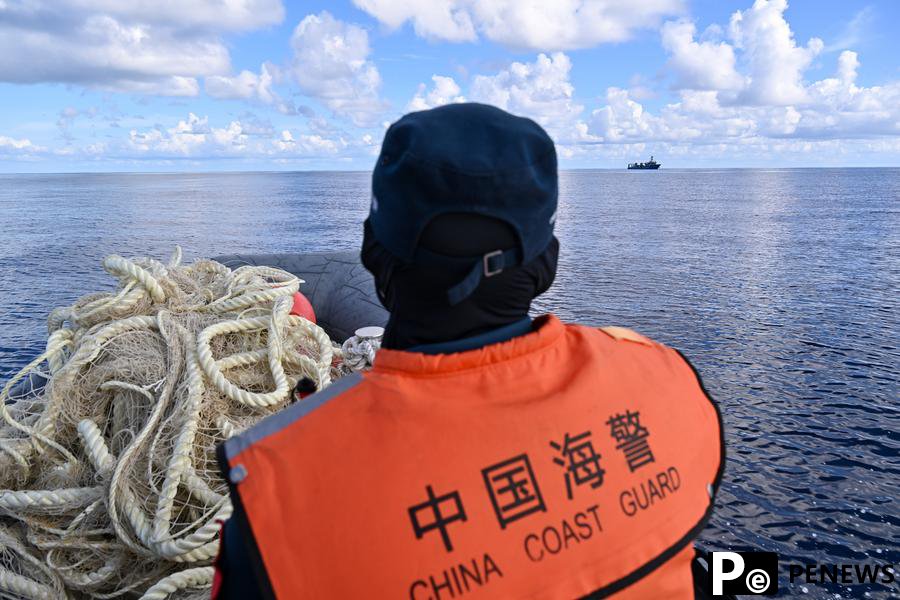 InPics: China Coast Guard retrieve illegally obtained fishing nets by Filipinos in China