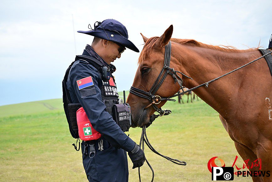Mounted patrol team becomes a tourist attraction in N China