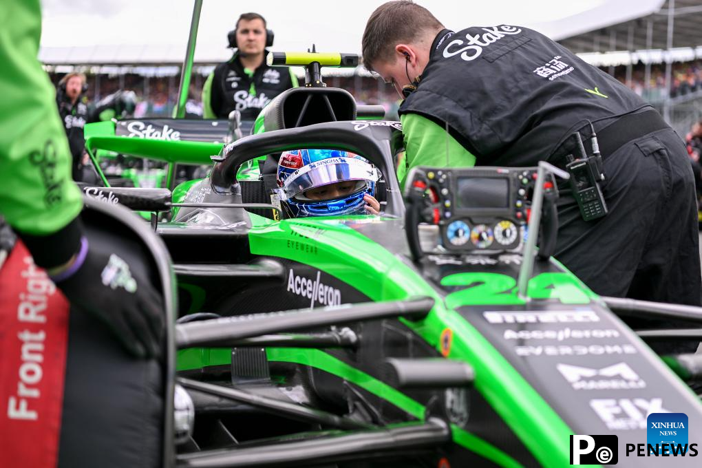 Chinese driver Zhou Guanyu competes during F1 British GP