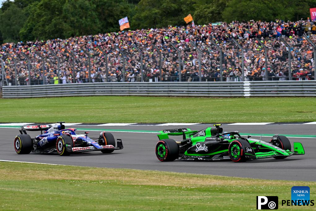 Chinese driver Zhou Guanyu competes during F1 British GP