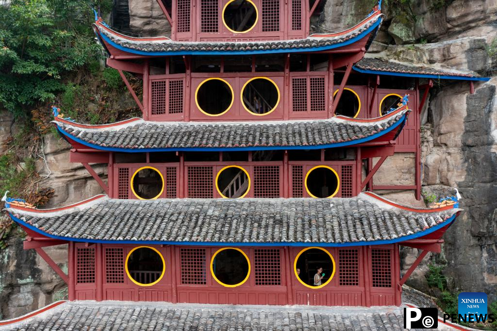 Scenery of Shibaozhai in Chongqing, SW China