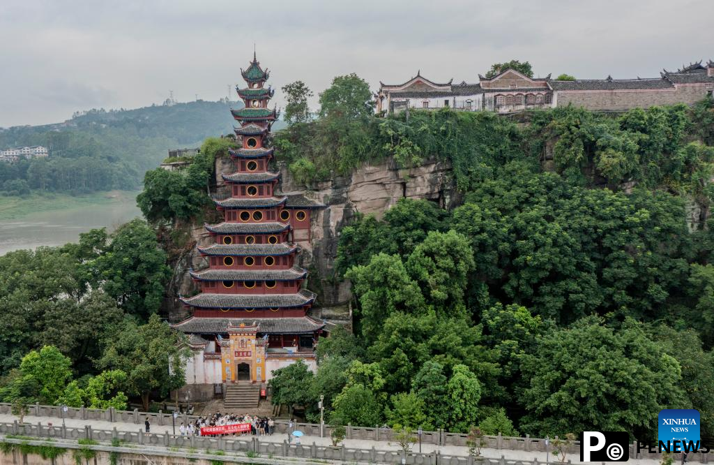 Scenery of Shibaozhai in Chongqing, SW China