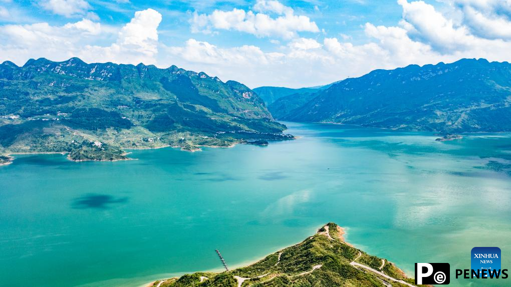 Aerial view of Zangke river scenic area in SW China