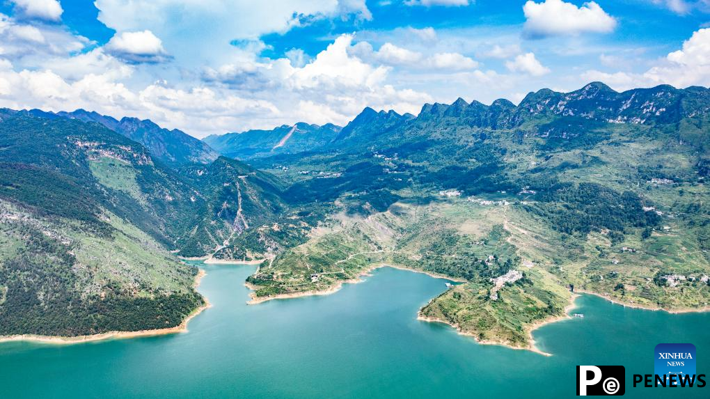 Aerial view of Zangke river scenic area in SW China