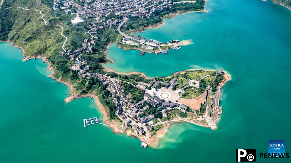 Aerial view of Zangke river scenic area in SW China
