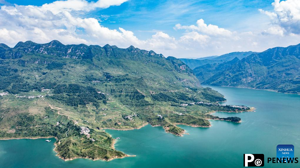 Aerial view of Zangke river scenic area in SW China