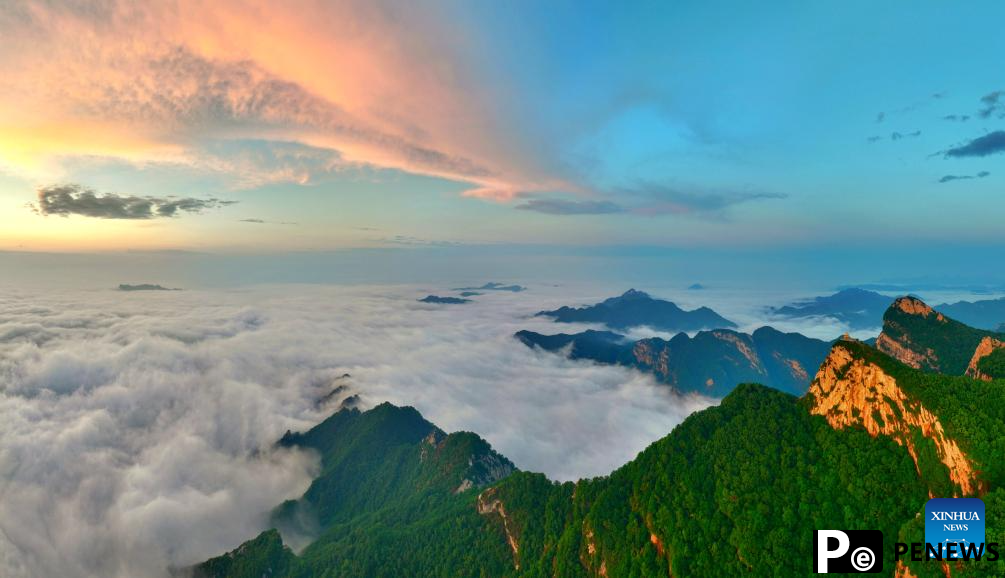 View of Wuyuezhai National Forest Park in Shijiazhuang, China