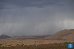 View of Badain Jaran Desert in N China's Inner Mongolia