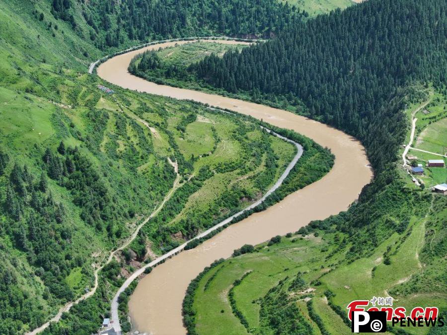 Natural scenery of Makehe primitive forest farm in Qinghai