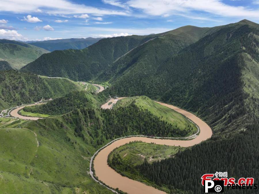 Natural scenery of Makehe primitive forest farm in Qinghai