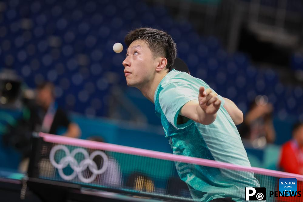 Chinese national table tennis team attends training session ahead of Paris 2024