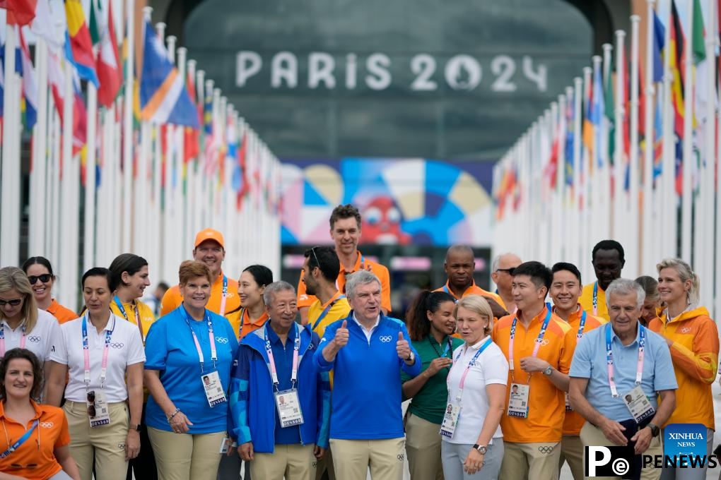 IOC chief Bach tours Olympic Village ahead of Paris 2024