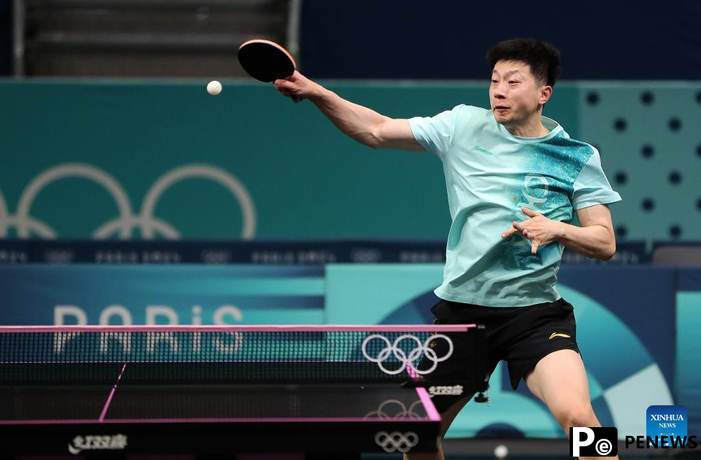 Chinese national table tennis team train for Paris 2024
