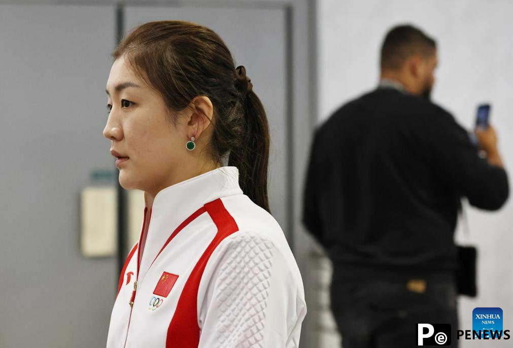 Chinese table tennis team arrives at Roissy-Charles de Gaulle Airport near Paris, France