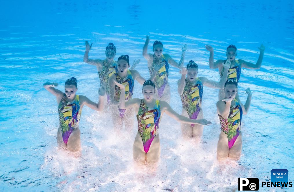 China leads team acrobatic as artistic swimming starts