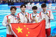 China wins men's 4x100m medley relay gold at Paris Games