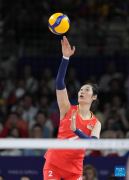 Chinese athletes compete during women's quarterfinal match against Türkiye at Paris 2024