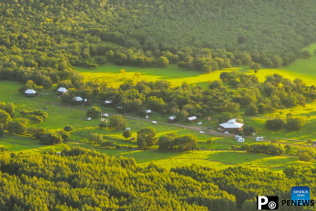 Sunset scenery at Wulanmaodu pasture in Inner Mongolia