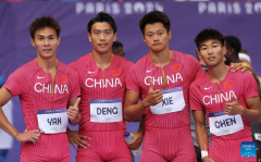 Paris 2024: men's 4X100m relay round 1 of Athletics