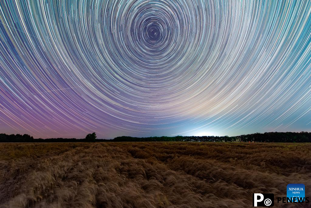 Scenery of Starry sky in Huzhu Village of Dayushu Town, Heilongjiang