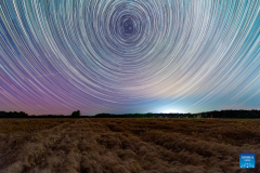 Scenery of Starry sky in Huzhu Village of Dayushu Town, Heilongjiang