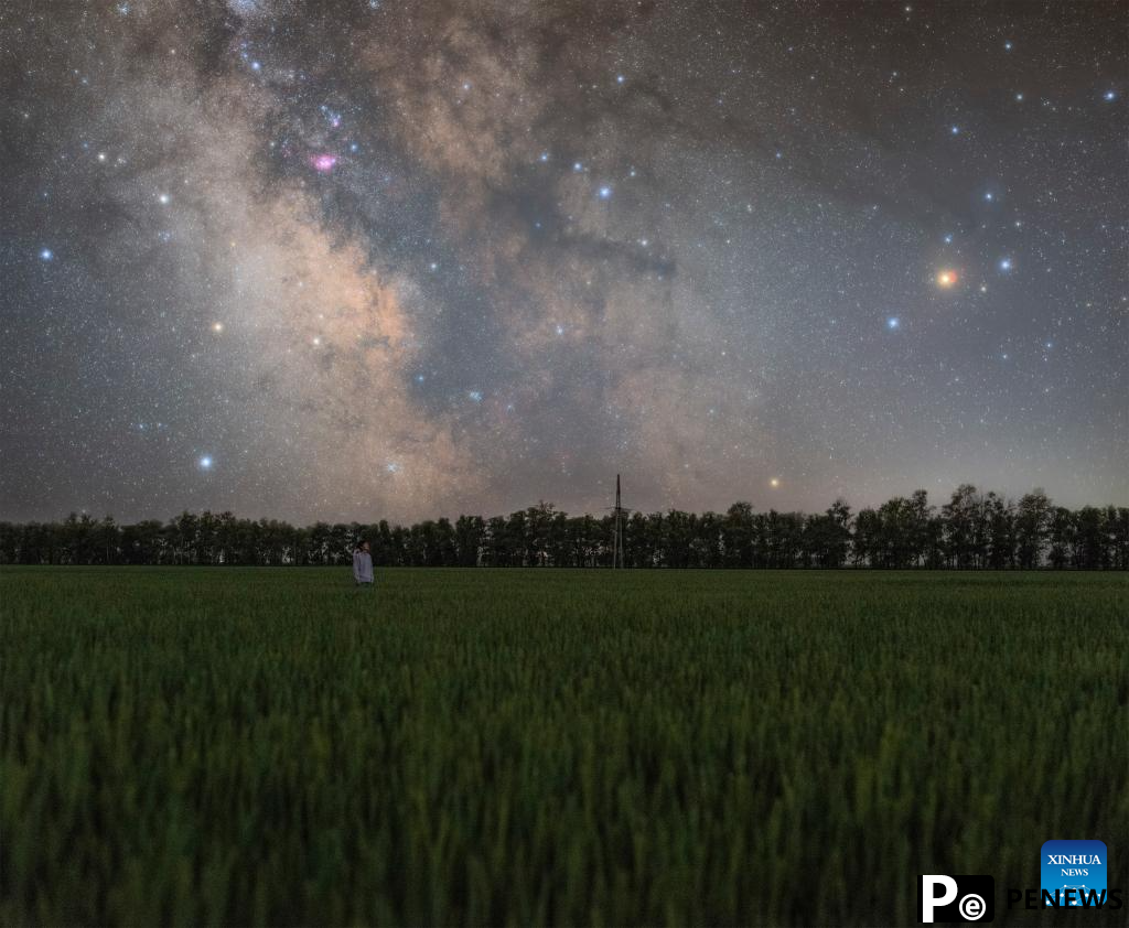 Scenery of Starry sky in Huzhu Village of Dayushu Town, Heilongjiang