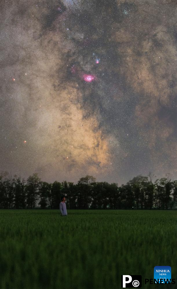 Scenery of Starry sky in Huzhu Village of Dayushu Town, Heilongjiang