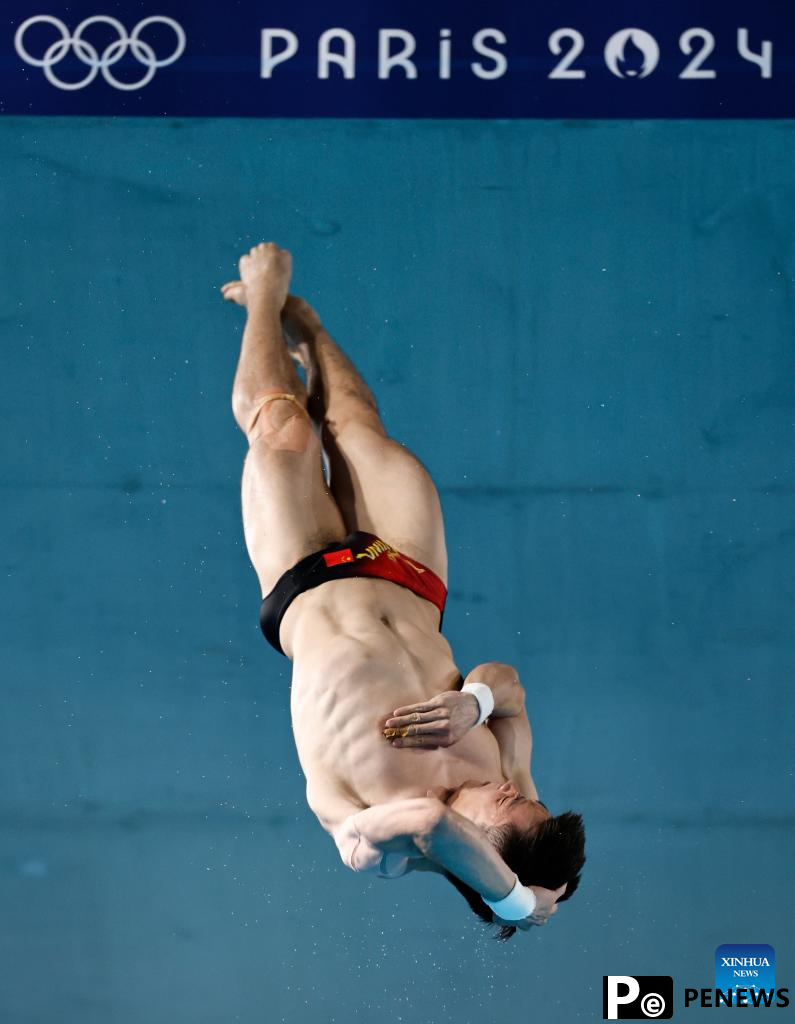 Chinese diver Cao retains his 10m platform title at Paris 2024