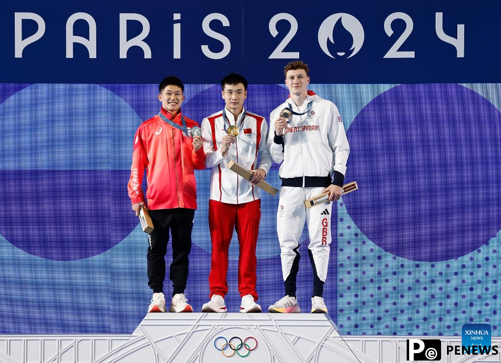 Chinese diver Cao retains his 10m platform title at Paris 2024