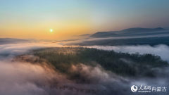 Breathtaking sunrise at the Greater Khingan Mountains, NE China's Inner Mongolia