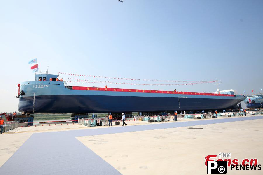 New energy smart cargo ship unveiled in Shandong
