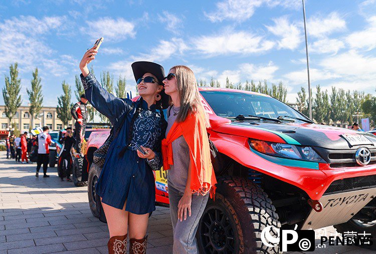 road rally takes place in Hanggin Banner, N China