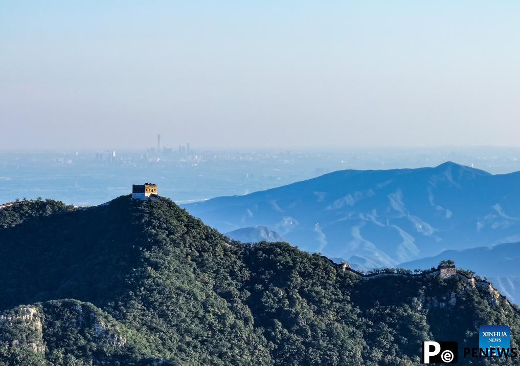 Aerial view of Great Wall in Beijing