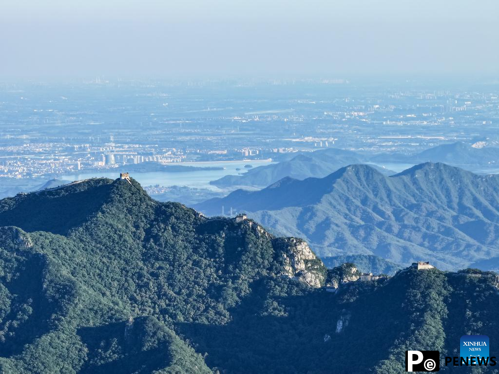 Aerial view of Great Wall in Beijing