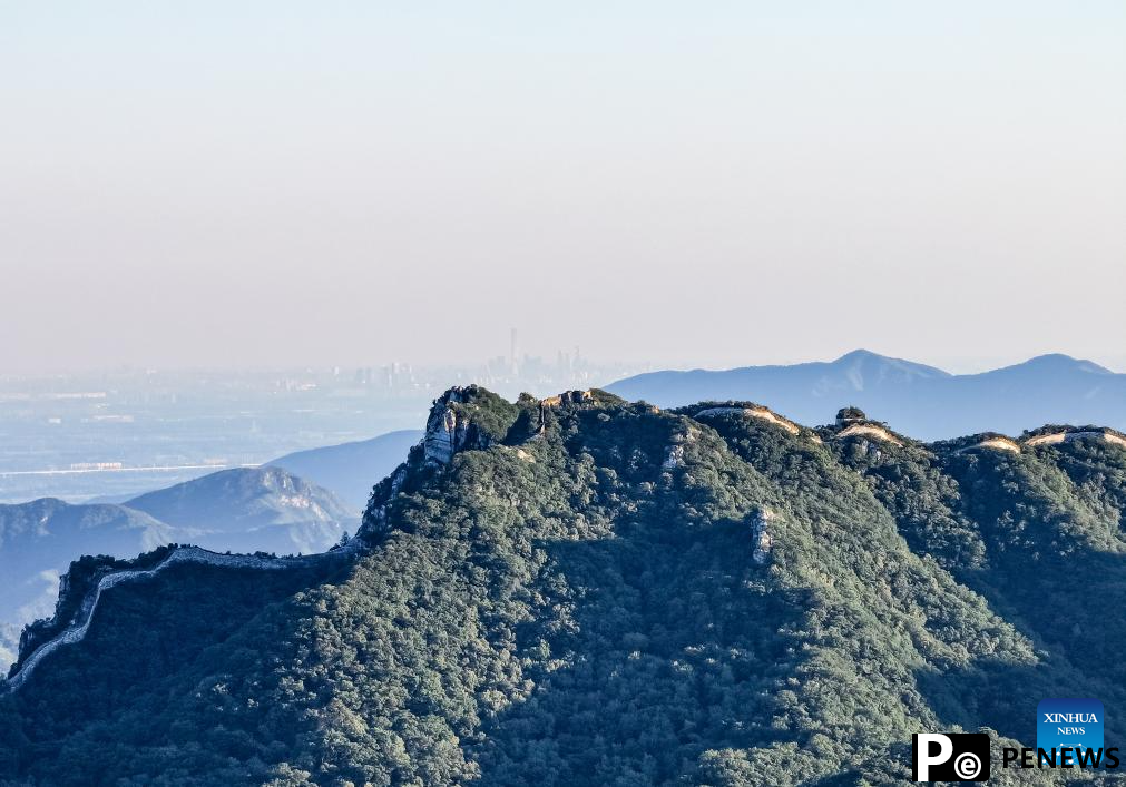 Aerial view of Great Wall in Beijing