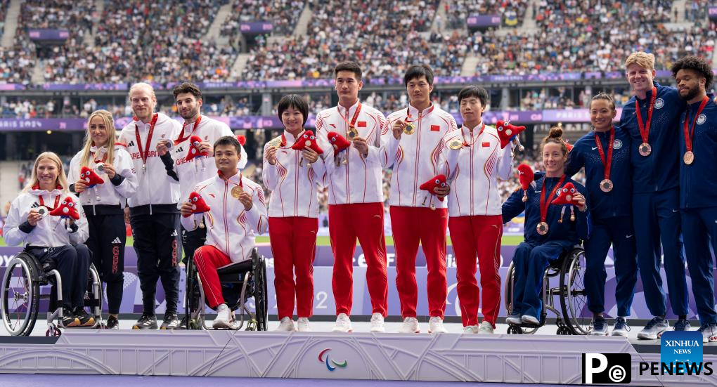 China wins 4x100m Universal Relay final of Para Athletics at Paralympics