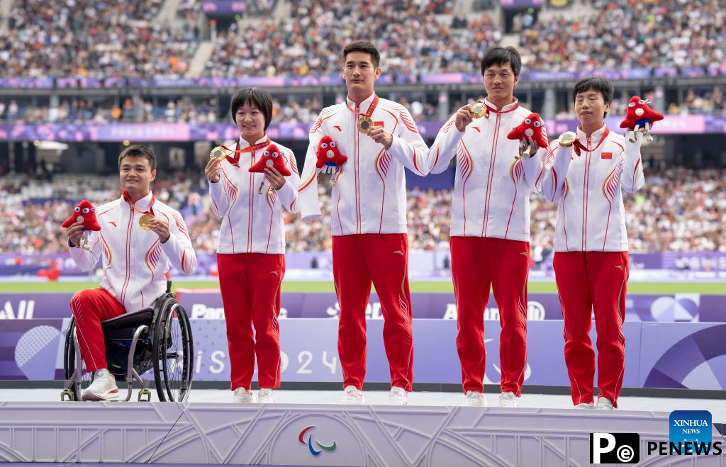 China wins 4x100m Universal Relay final of Para Athletics at Paralympics