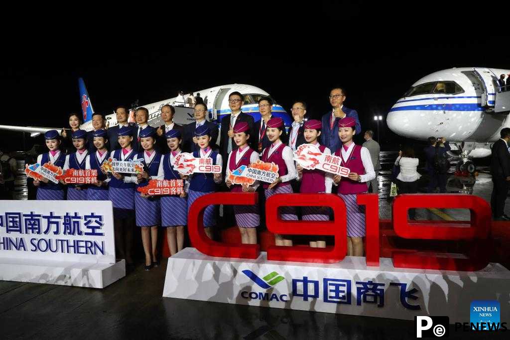 made C919 jet marks operation milestone with dual airline delivery