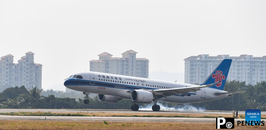 C919 aircraft successfully makes maiden commercial flight to Sanya