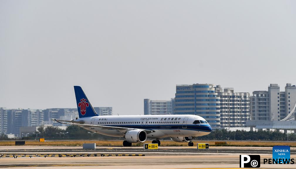 C919 aircraft successfully makes maiden commercial flight to Sanya