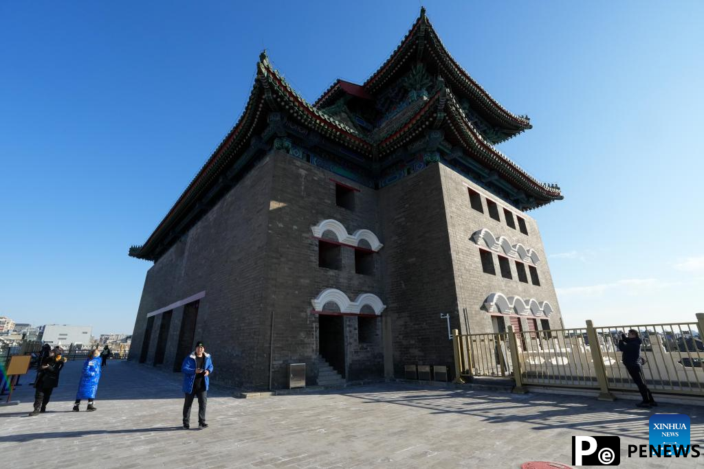 Zhengyangmen Archery Tower in Beijing reopens to public