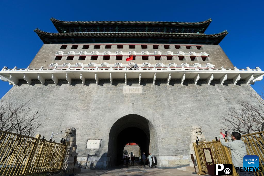 Zhengyangmen Archery Tower in Beijing reopens to public