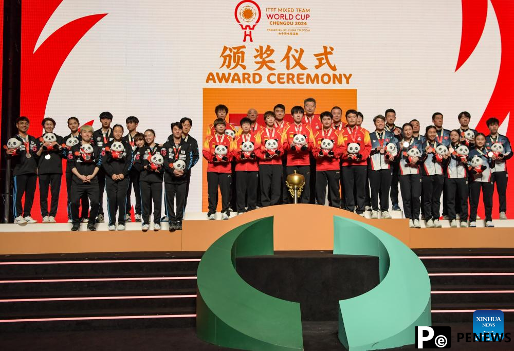 China retains title at ITTF Mixed Team World Cup